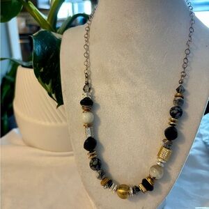 Hillberg & Berk Sterling Silver Mixed Stone Statement Necklace